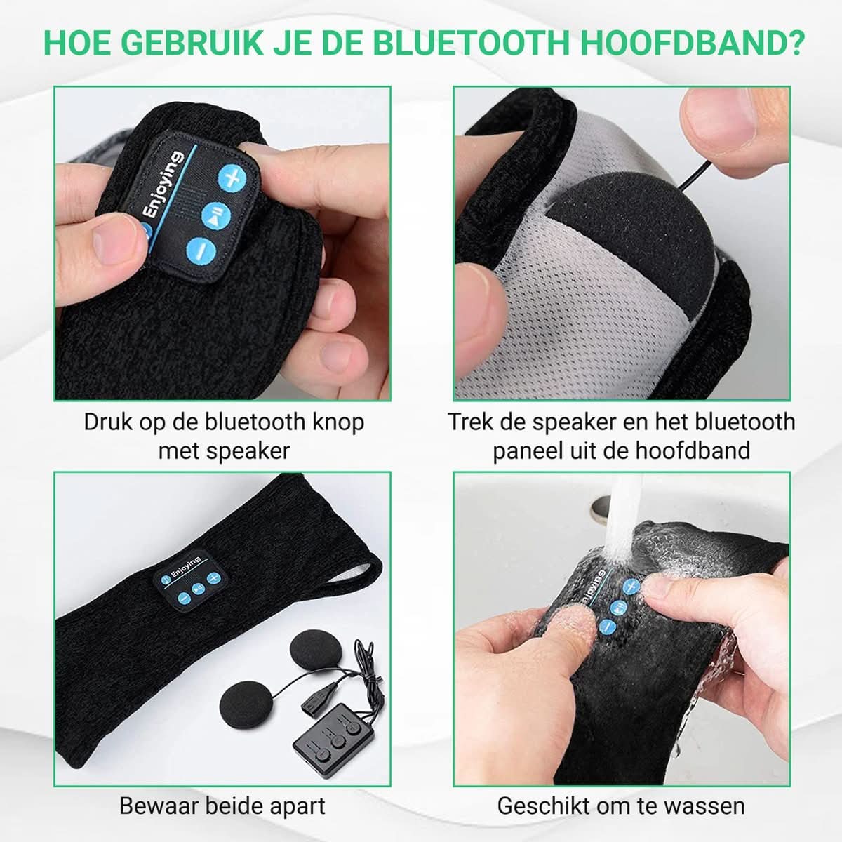 Bandeau de sommeil Bluetooth intelligent pour un sommeil profond et la relaxation - Fioriscas
