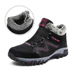 Waterproof Insulated Winter Boots, Unisex Lace-Up Fur Lining