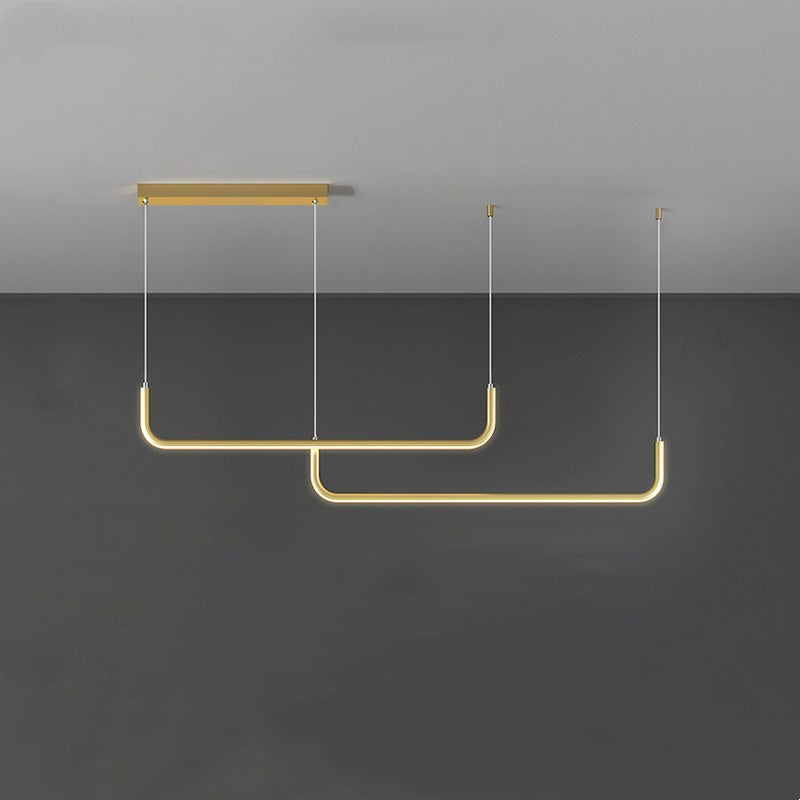 EdgeGlow metalen en siliconen hanglamp met lichtbalk, twee ledkoppen, 90-150 cm
