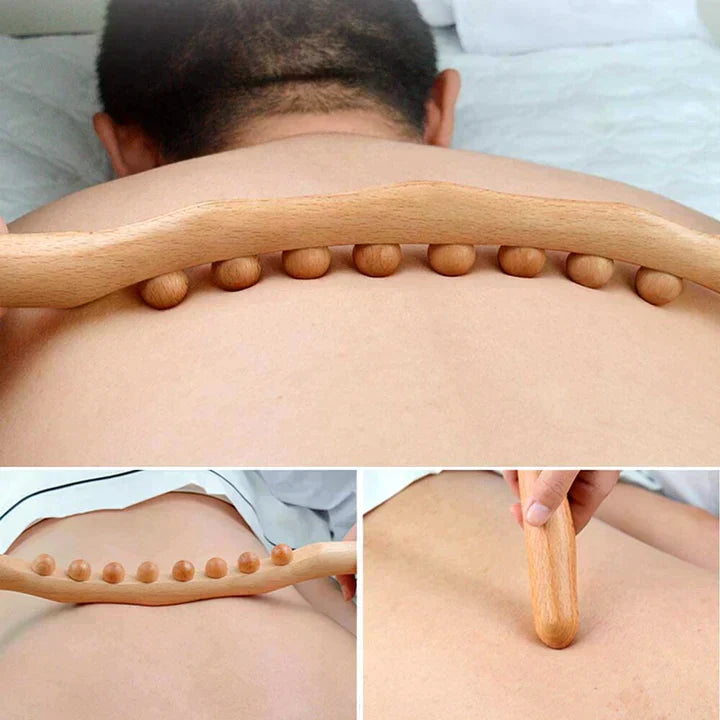 Avela Handheld Beech Wood Massage Tool For Self-Care At Home