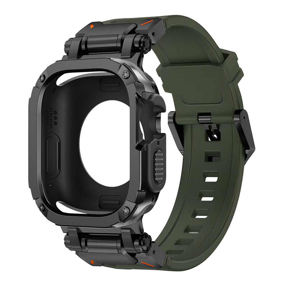 RavenTac Rugged Fluoro Rubber Band with 2-in-1 Case for Apple Watch
