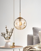 Lampada a sospensione VeraLux Vintage-Glow, vetro colorato, disponibile in sei colori