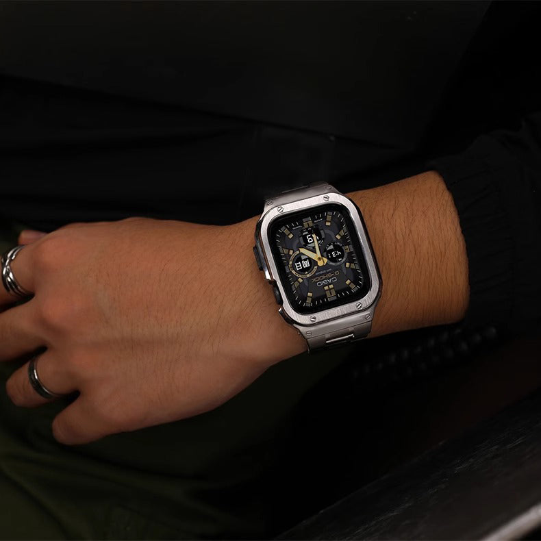 Avelon rustfrit stål urkasse og remsæt til Apple Watch