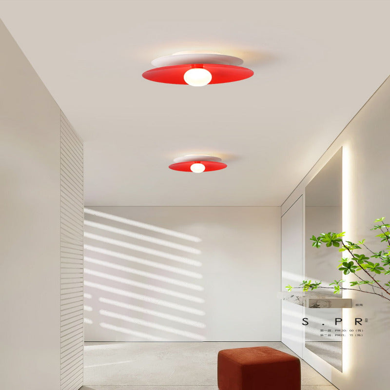 Arisha Modern Flush Mount Ceiling Light White Red Black Metal Balcony - Neutralighting