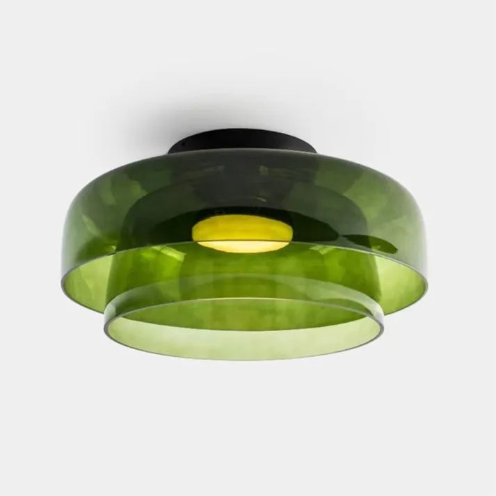 Håndlavet loftslampe i glas, Lumenweave nordisk design med flere niveauer