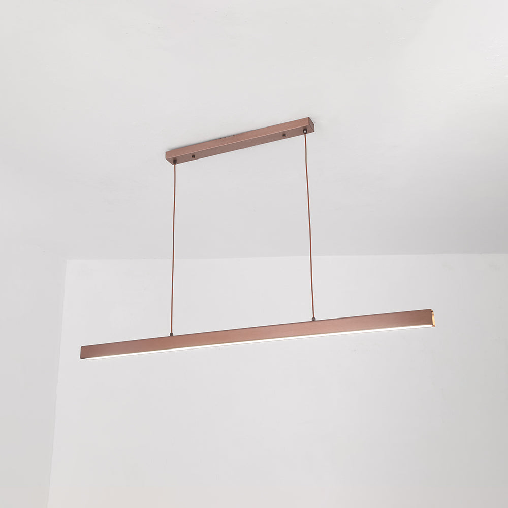 Nexis Linear-Frame LED Pendant Light, Black & Brown Finish