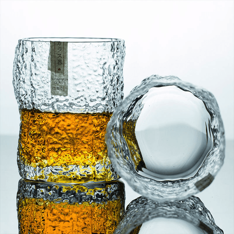 Edo Kiriko Cut Whisky Glass, Miyora Chamvin Silhouette With Crumple Texture