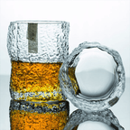 Edo Kiriko Cut Whisky Glass, Miyora Chamvin Silhouette With Crumple Texture
