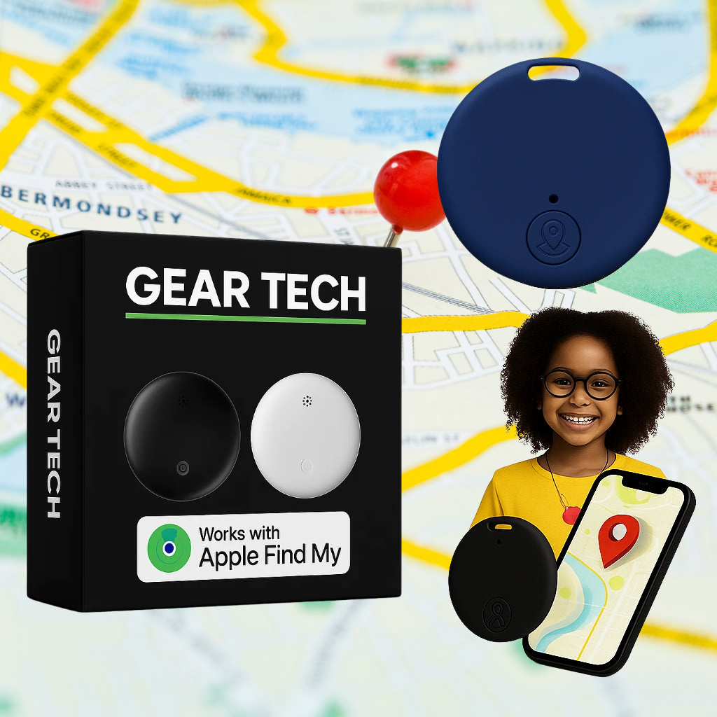 GPS-nøglering til børn, vandtæt med 12 måneders batteritid, kompatibel med Find My på iOS