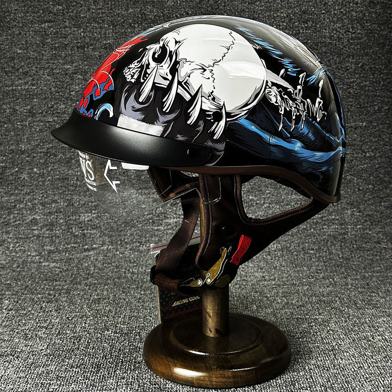 NovaRidge Half Helmet With One-Hand Quick-Release Buckle, Washable Liner