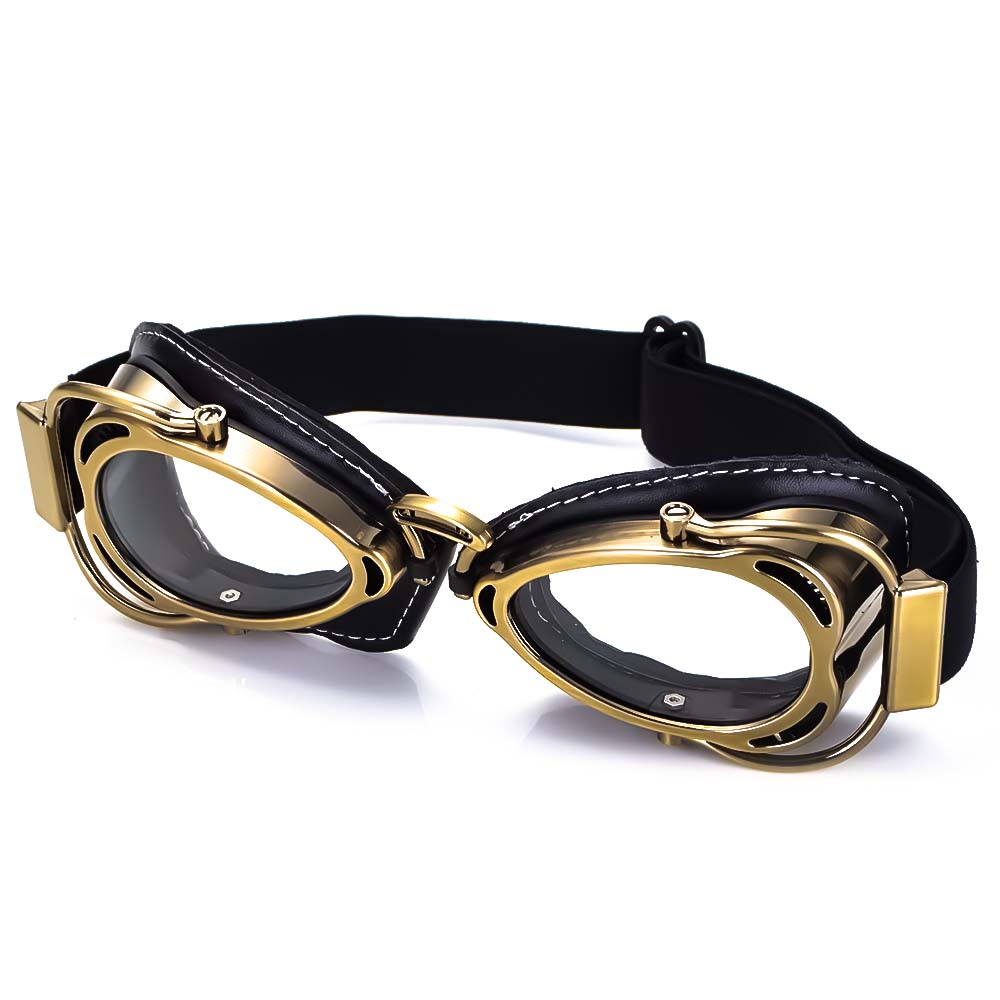Foldable Motorcycle Riding Goggles with Scratch-Resistant PC Lenses