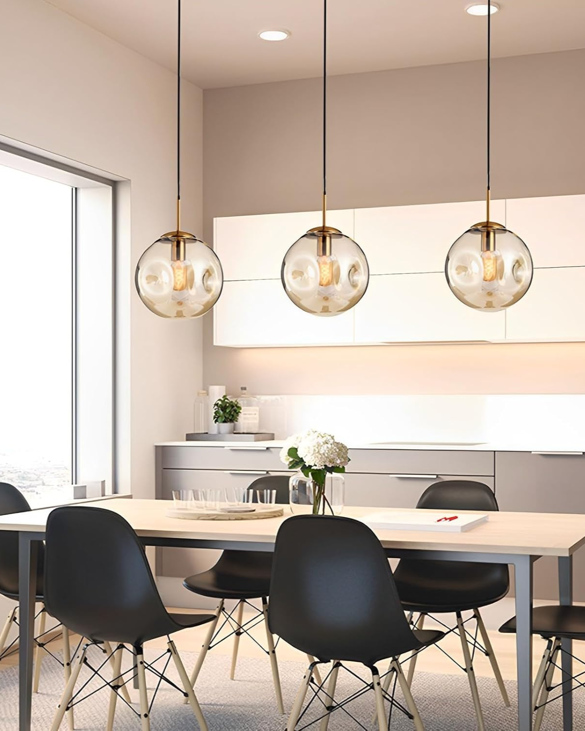 Lampada a sospensione VeraLux Vintage-Glow, vetro colorato, disponibile in sei colori
