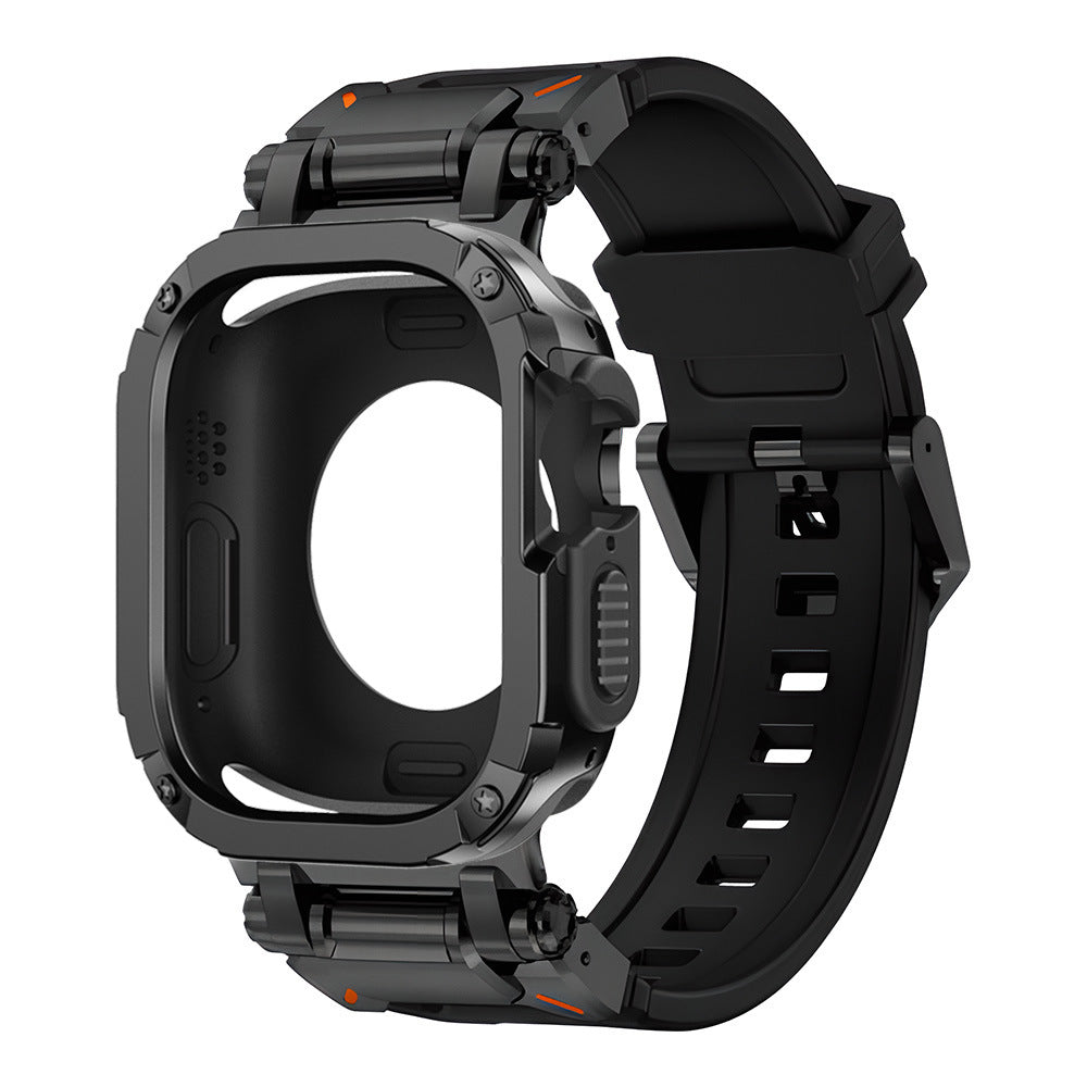 RavenTac Rugged Fluoro Rubber Band with 2-in-1 Case for Apple Watch