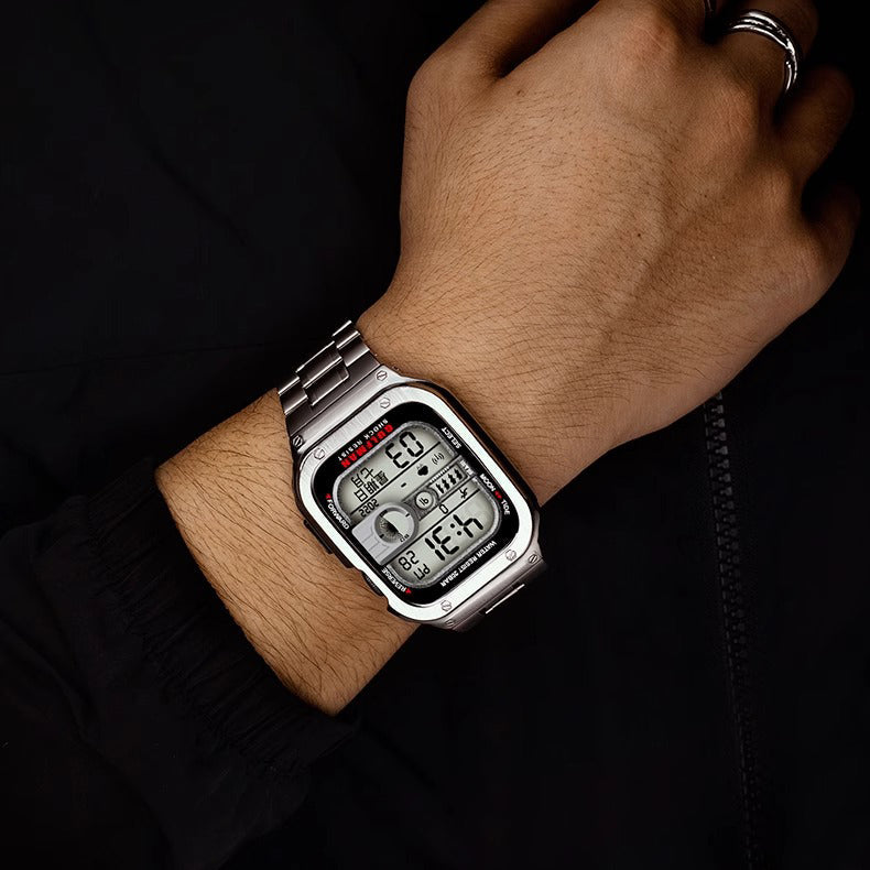 Avelon rustfrit stål urkasse og remsæt til Apple Watch
