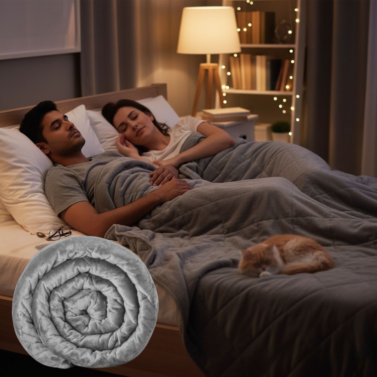 CalmNest-lasihelmillä painotettu peitto, 3–7 kg, koot aikuisille ja lapsille