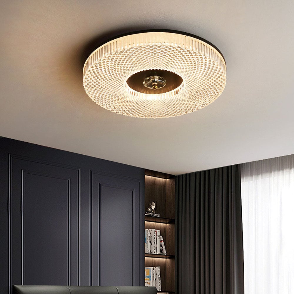 Plafonnier LED Luminia à montage encastré, finition élégante en métal et acrylique