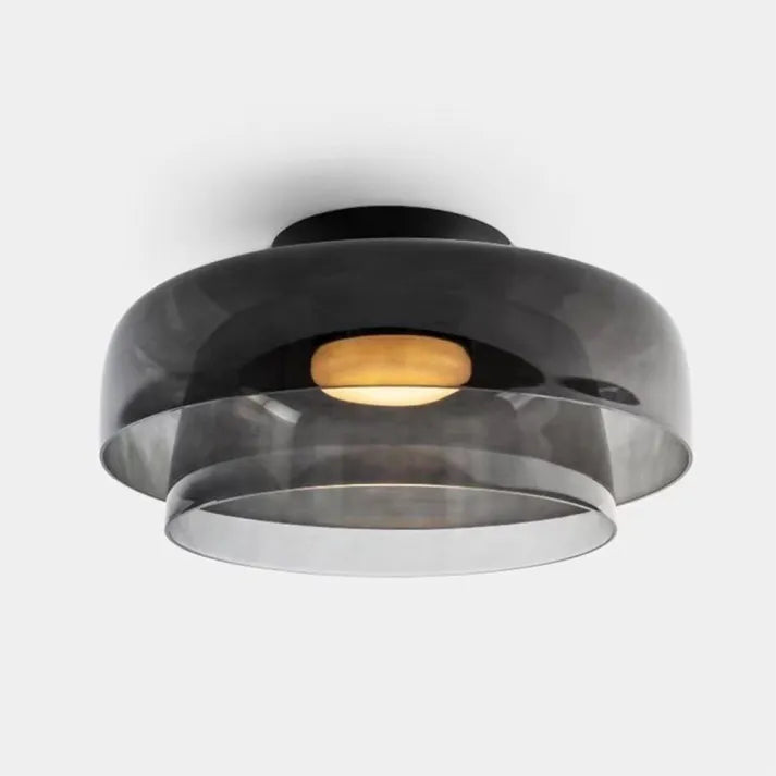 Håndlavet loftslampe i glas, Lumenweave nordisk design med flere niveauer