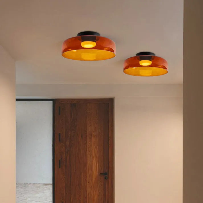 Håndlavet loftslampe i glas, Lumenweave nordisk design med flere niveauer