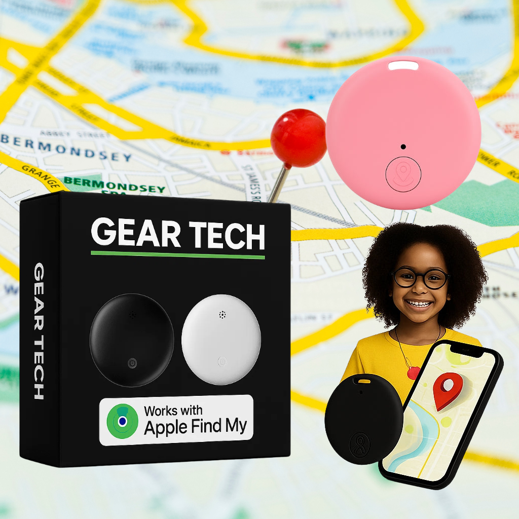 GPS-nøglering til børn, vandtæt med 12 måneders batteritid, kompatibel med Find My på iOS