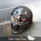 Motorcykelhjelm, retro-pilotdesign, DOT- og ECE-certificeret skal