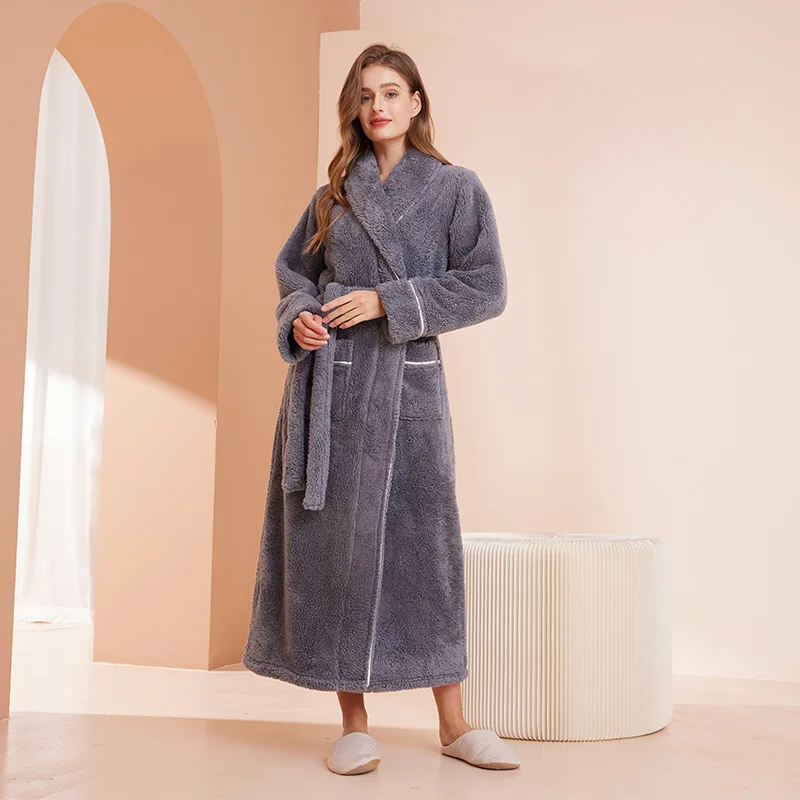 LumaWool-paksu flanelliaamutakki miehille, taitettava kaulus