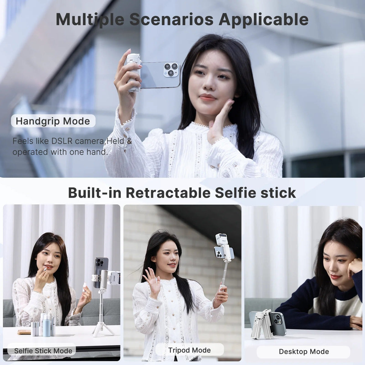 4-teiliges Selfie-Stick-Stativ mit Bluetooth für Reisende | Fioriscas