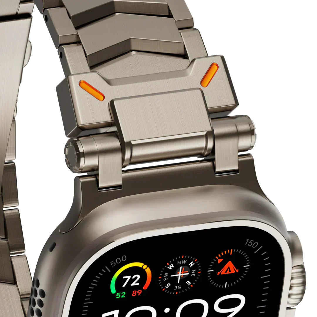 Elestra V01 titanový řemínek na hodinky pro Apple Watch, design ve tvaru V