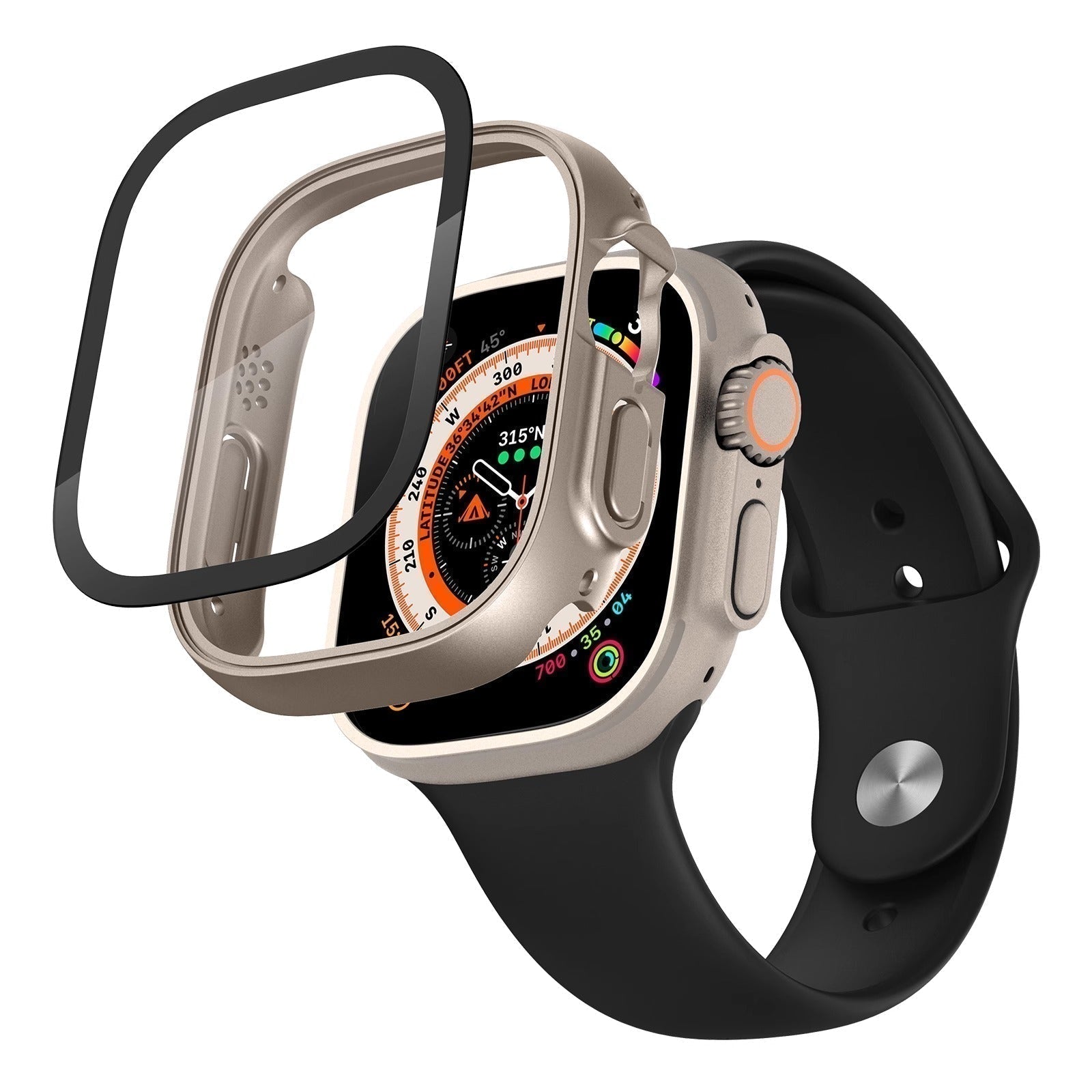 NovaGuard Snap-On Apple Watch Case With Tempered Glass Screen Cover