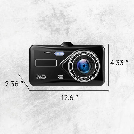 Dash Cam With Dual Front-Rear Cameras, 1080P And 4-Inch LCD