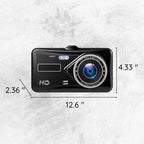 Dash Cam With Dual Front-Rear Cameras, 1080P And 4-Inch LCD