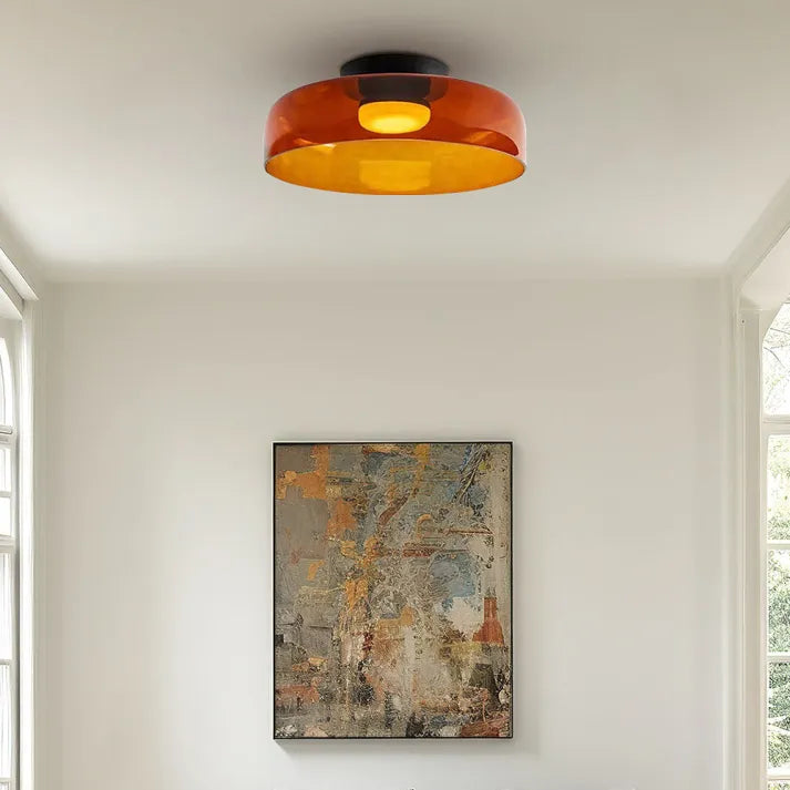 Håndlavet loftslampe i glas, Lumenweave nordisk design med flere niveauer