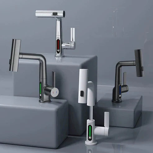 Pull-Out Kitchen Faucet, Aqualine FluxPull 60cm Hose & 360° Swivel