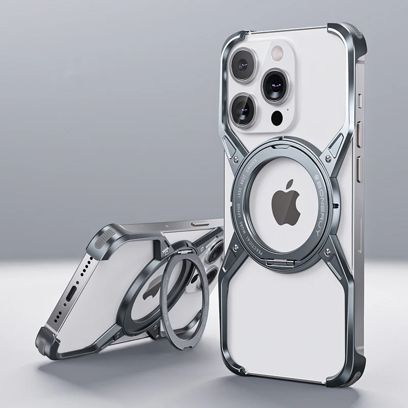 Avelon Magnetische Bumper-Hülle für iPhone, 360° Ringständer, Luftkissen-Ecken