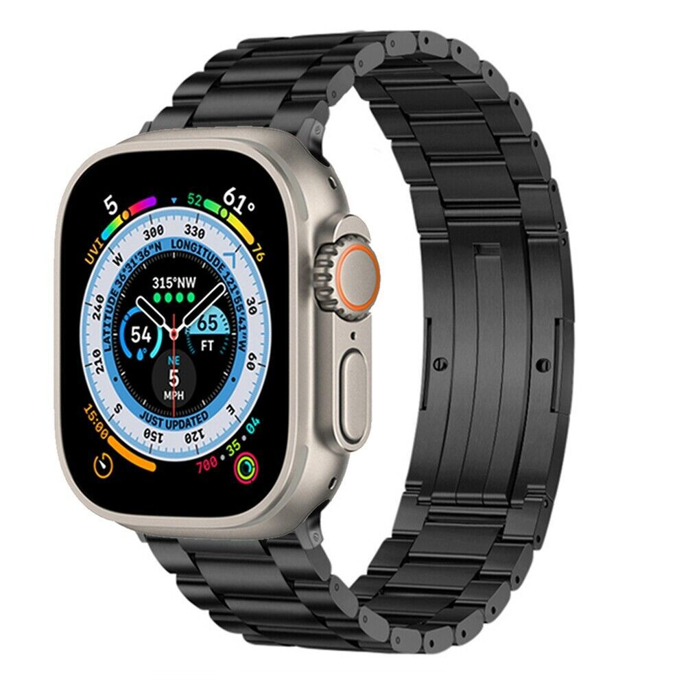 רצועת שעון מטיטניום בדרגה 2 של Gravitiq ל־Apple Watch, עם אבזם מגנטי