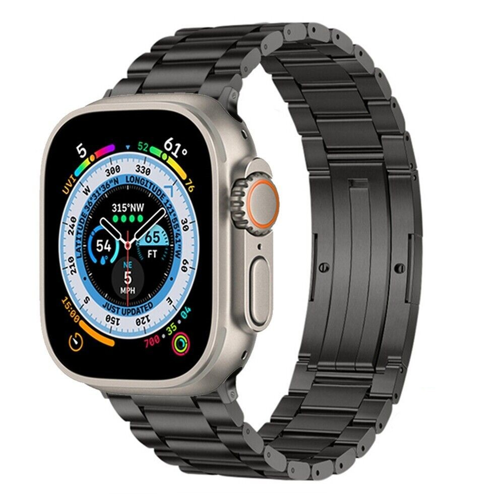 רצועת שעון מטיטניום בדרגה 2 של Gravitiq ל־Apple Watch, עם אבזם מגנטי