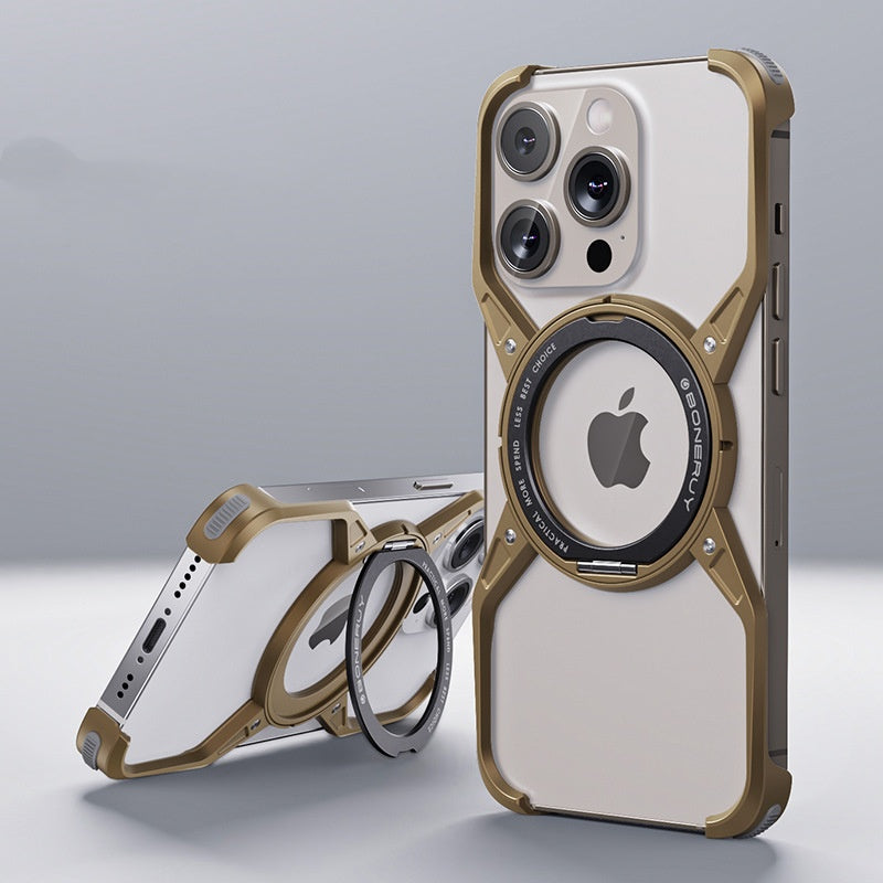 Avelon Magnetische Bumper-Hülle für iPhone, 360° Ringständer, Luftkissen-Ecken