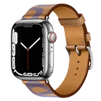 Bracelet Apple Watch en cuir véritable Marvelle, bande cousue main, 38-49 mm