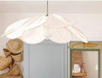 Layered Fabric Pendant Light, Floral Design, Petalume