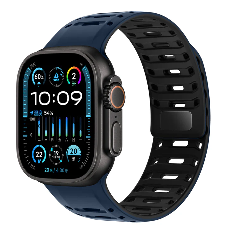 Sportarmband i silikon för Apple Watch, justerbart magnetlås
