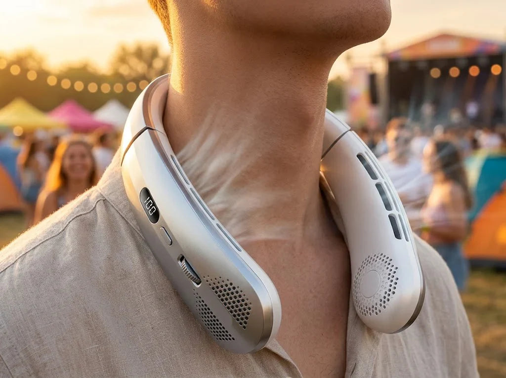 VeyraCool Flex 100 Neck Fan, Bladeless Wearable Cooling, 8000mAh