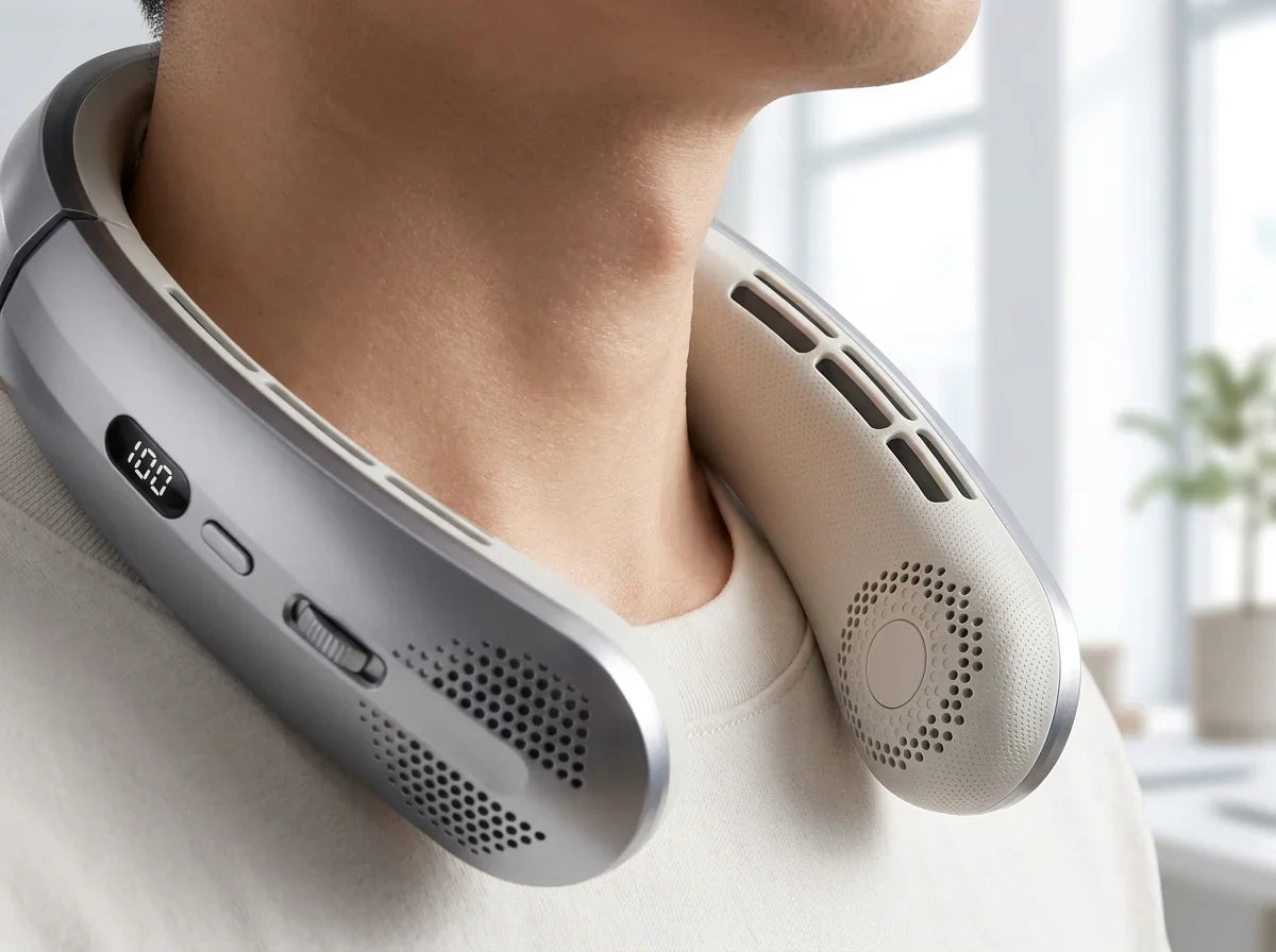VeyraCool Flex 100 Neck Fan, Bladeless Wearable Cooling, 8000mAh