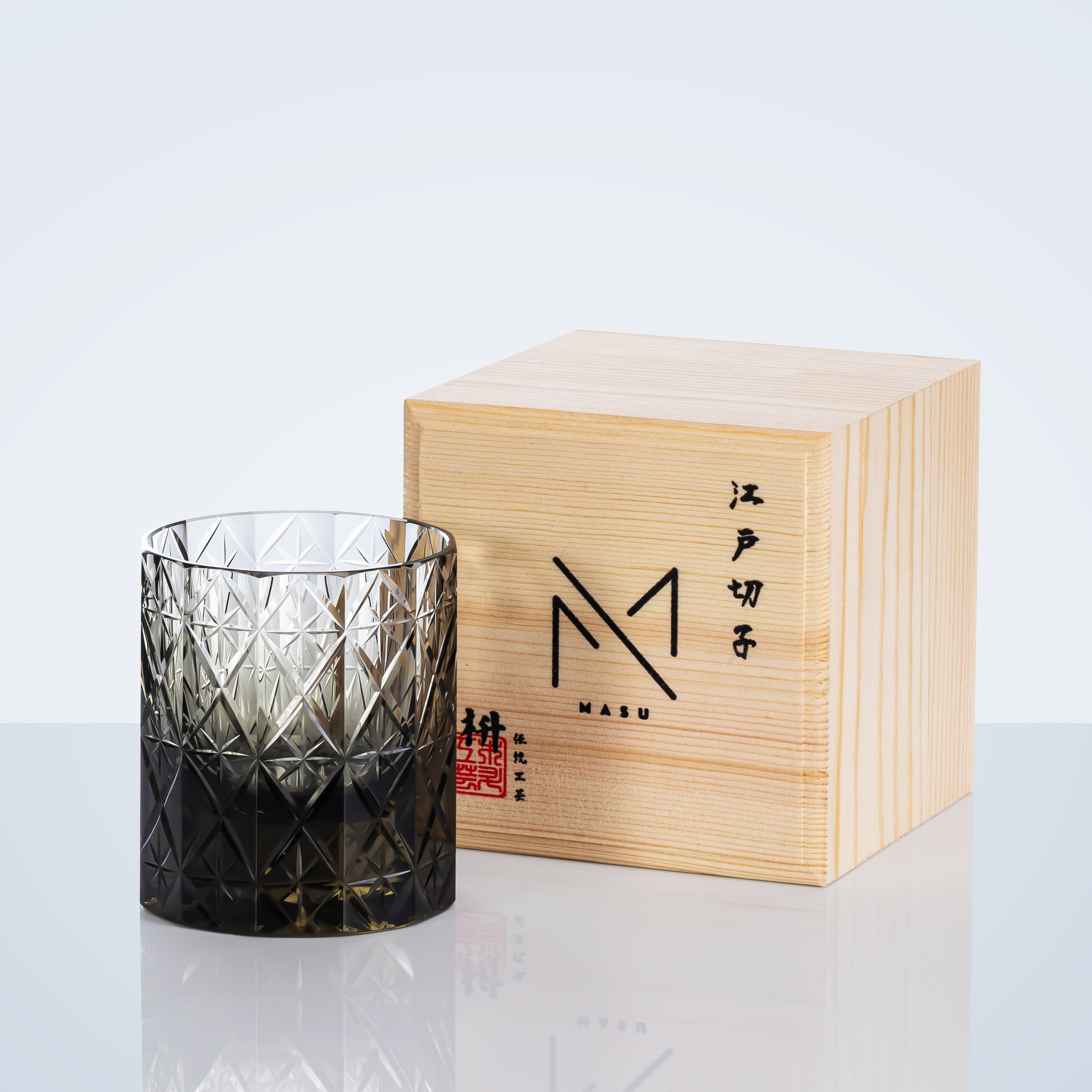 Hoshira Celestial Edo Kiriko Whisky Glass In Wooden Gift Box