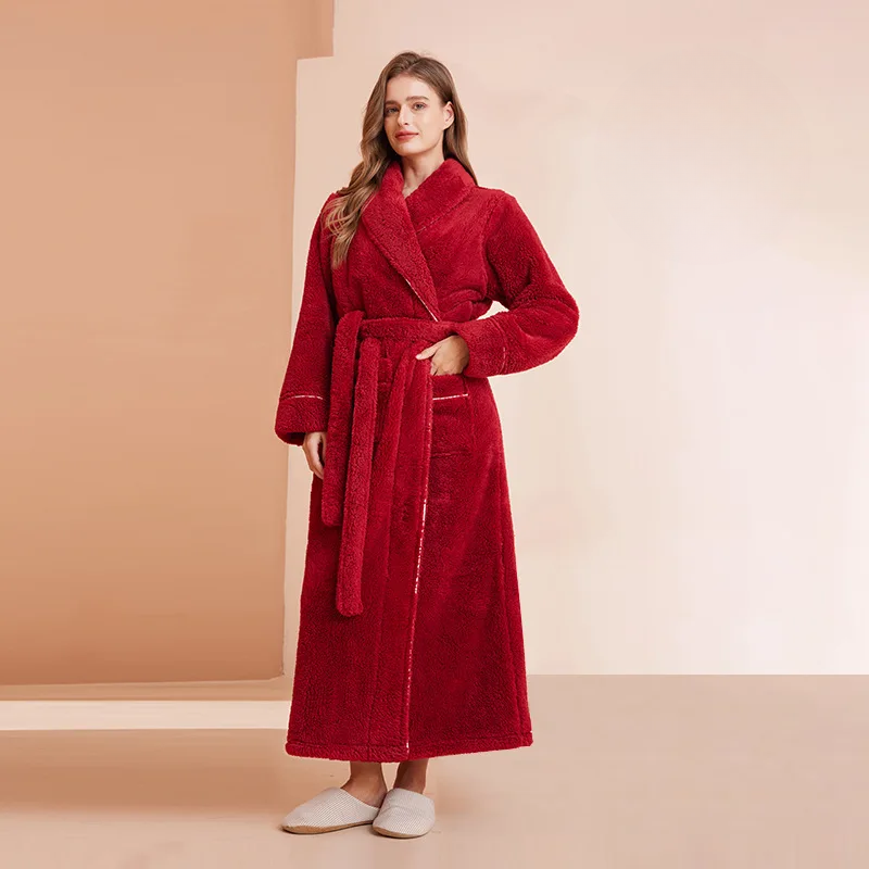 LumaWool-paksu flanelliaamutakki miehille, taitettava kaulus