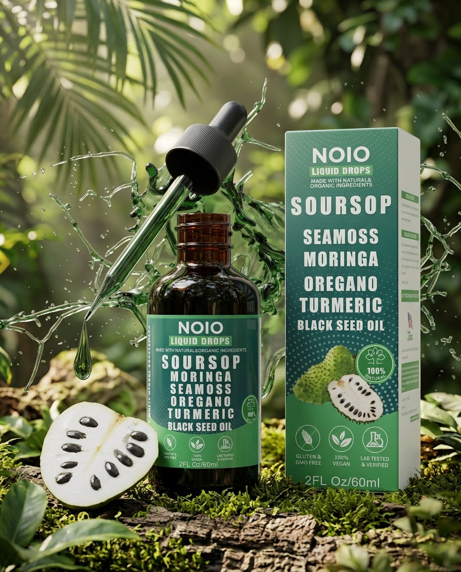 Sublingvale soursop-dråper + blanding av 10 botaniske ingredienser | Fioriscas