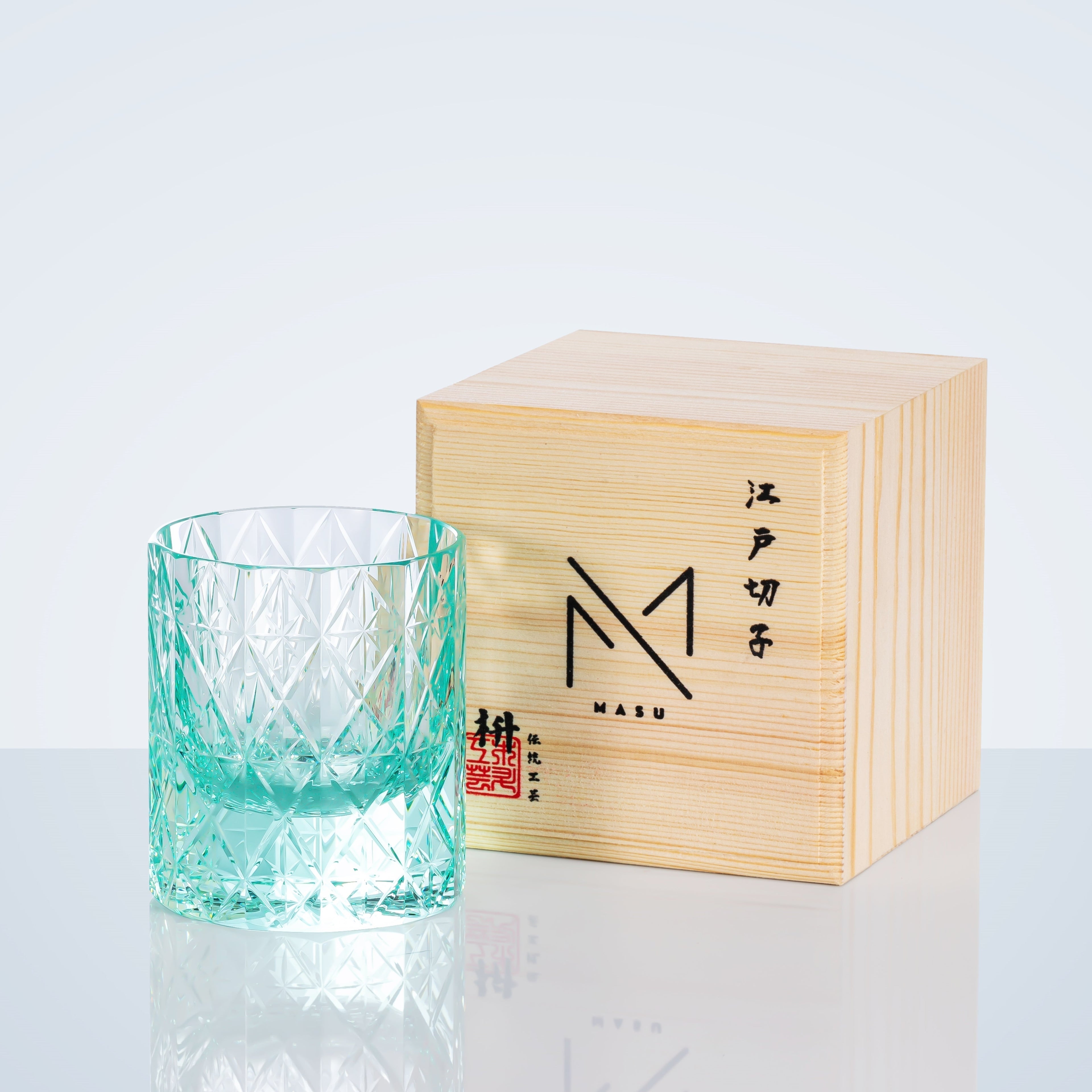 Hoshira Celestial Edo Kiriko Whisky Glass In Wooden Gift Box