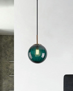 Lampada a sospensione VeraLux Vintage-Glow, vetro colorato, disponibile in sei colori