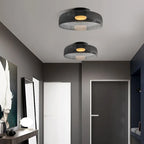 Håndlavet loftslampe i glas, Lumenweave nordisk design med flere niveauer