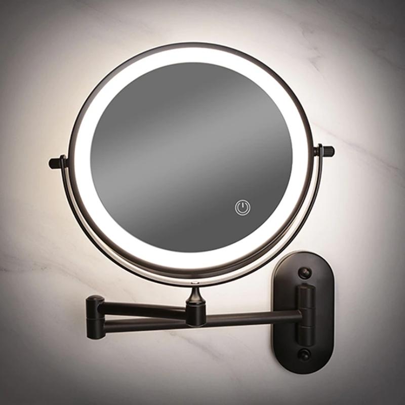 NovaBeam LED-sminkespejl med forstørrelse, vægmonteret til makeup og badeværelse