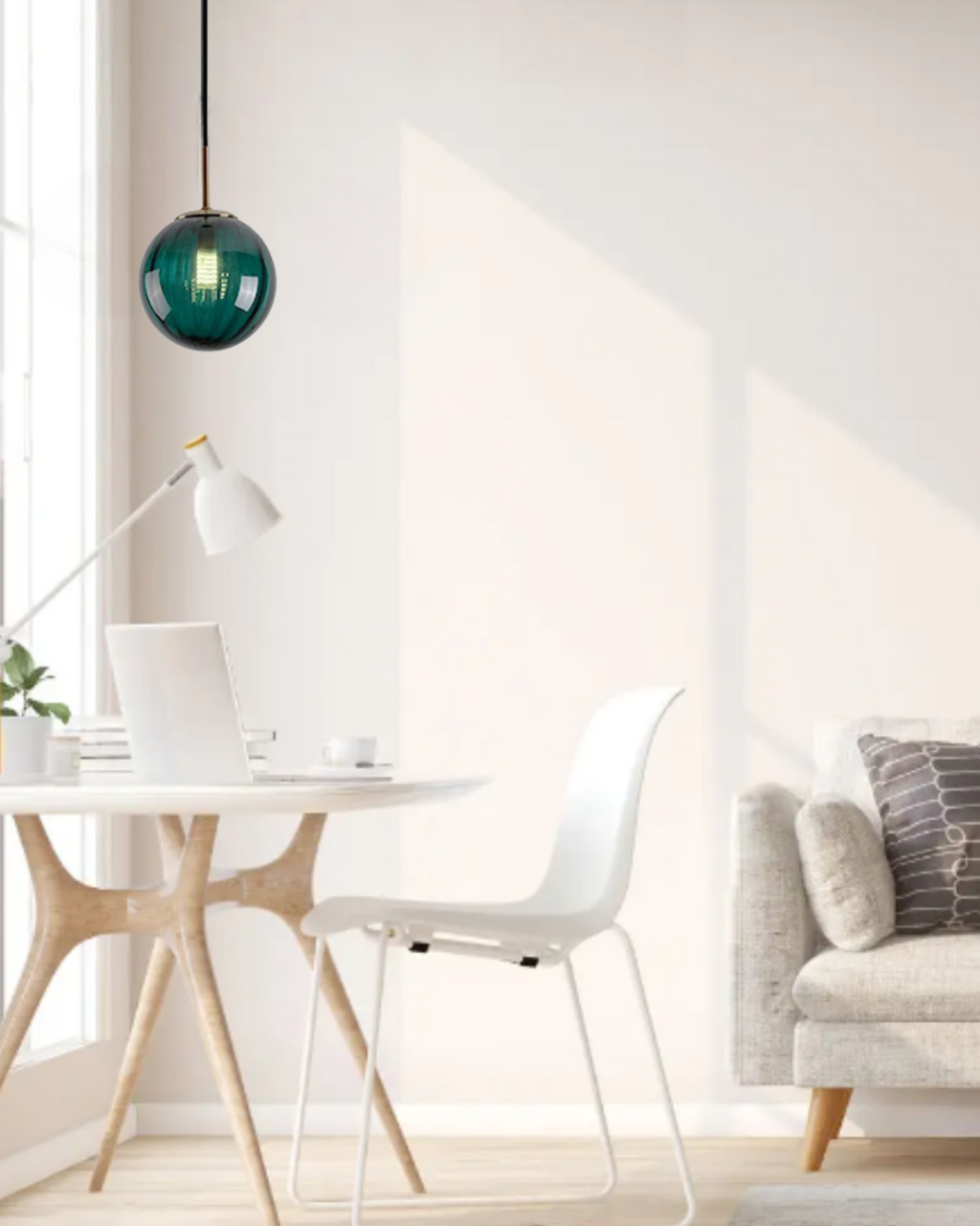 Lampada a sospensione VeraLux Vintage-Glow, vetro colorato, disponibile in sei colori