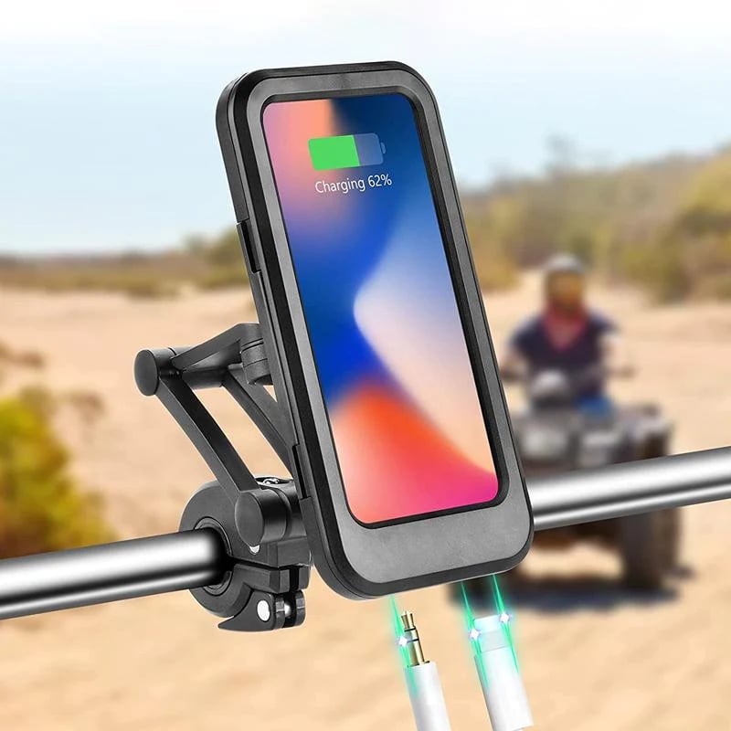 NovaTrail-fietstelefoonhouder met waterdichte hoes en draadloze powerbank van 15 W